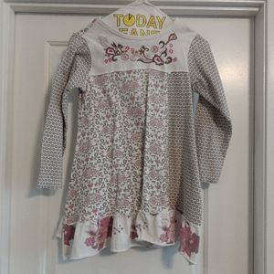 Naartjie Girl White Floral Pattern Dress Size 8 years